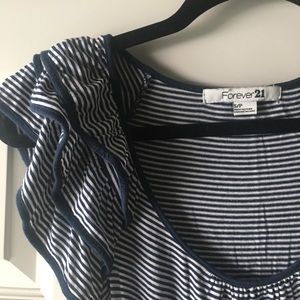 forever 21 stripe ruffled tank top